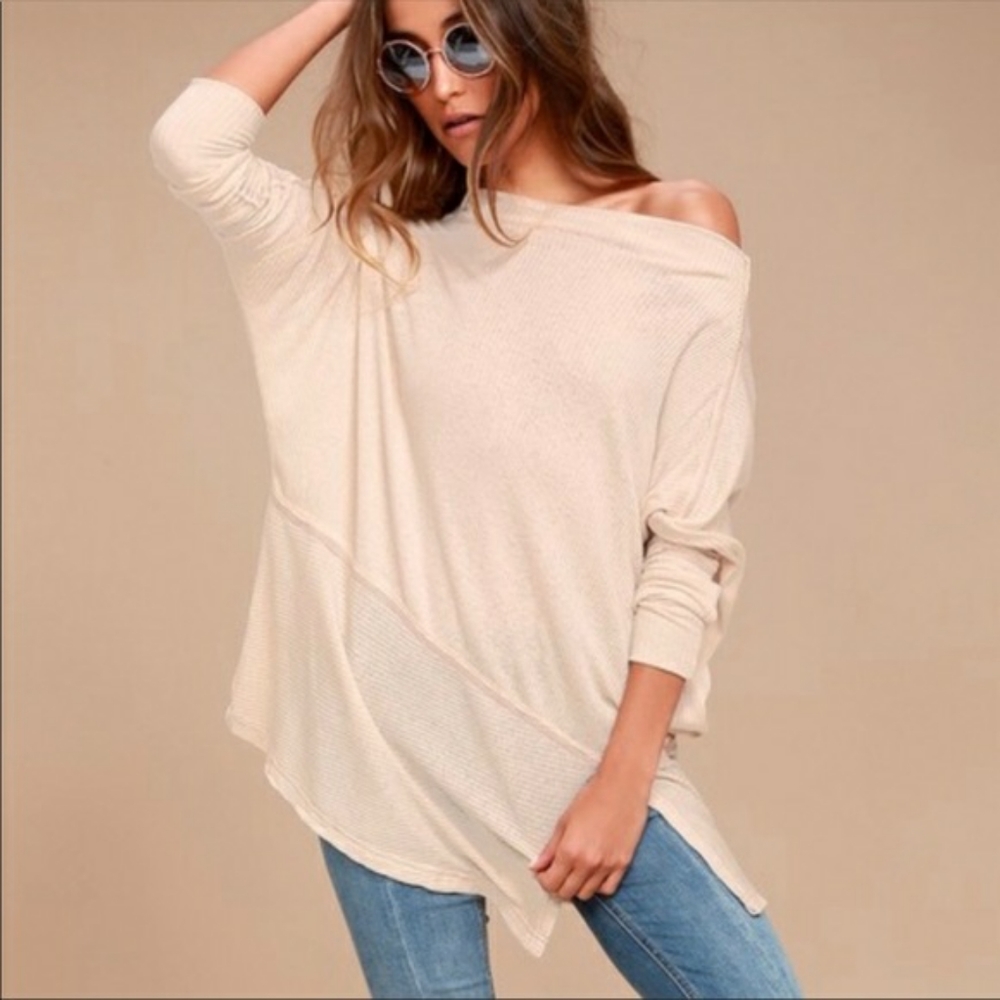 Free People Londontown Beige Thermal Top XS
